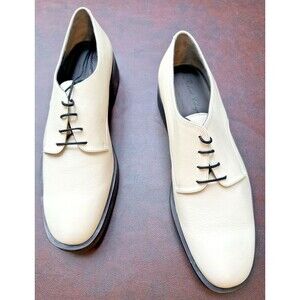 Robert Clergerie Gian Men’s Oxford White Leather Dress Shoe EU44 Size 11 New